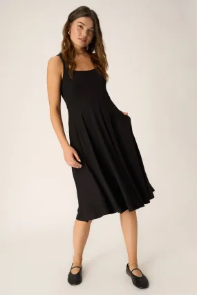 Dance With Me Volume Tank Dress - Black