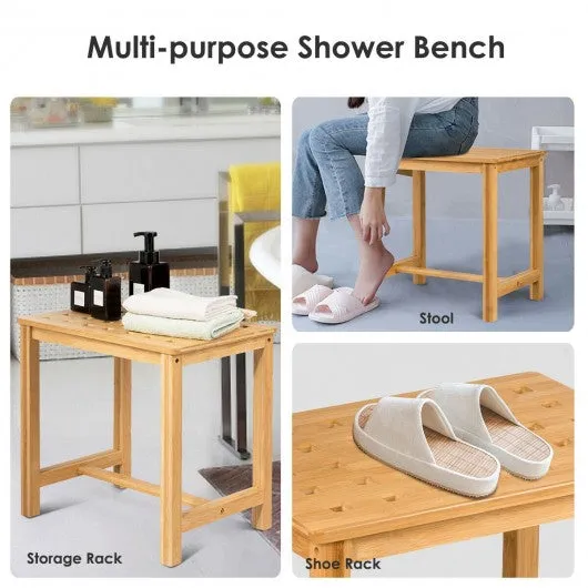 18" Shower Bench Bamboo Bath Spa Seat