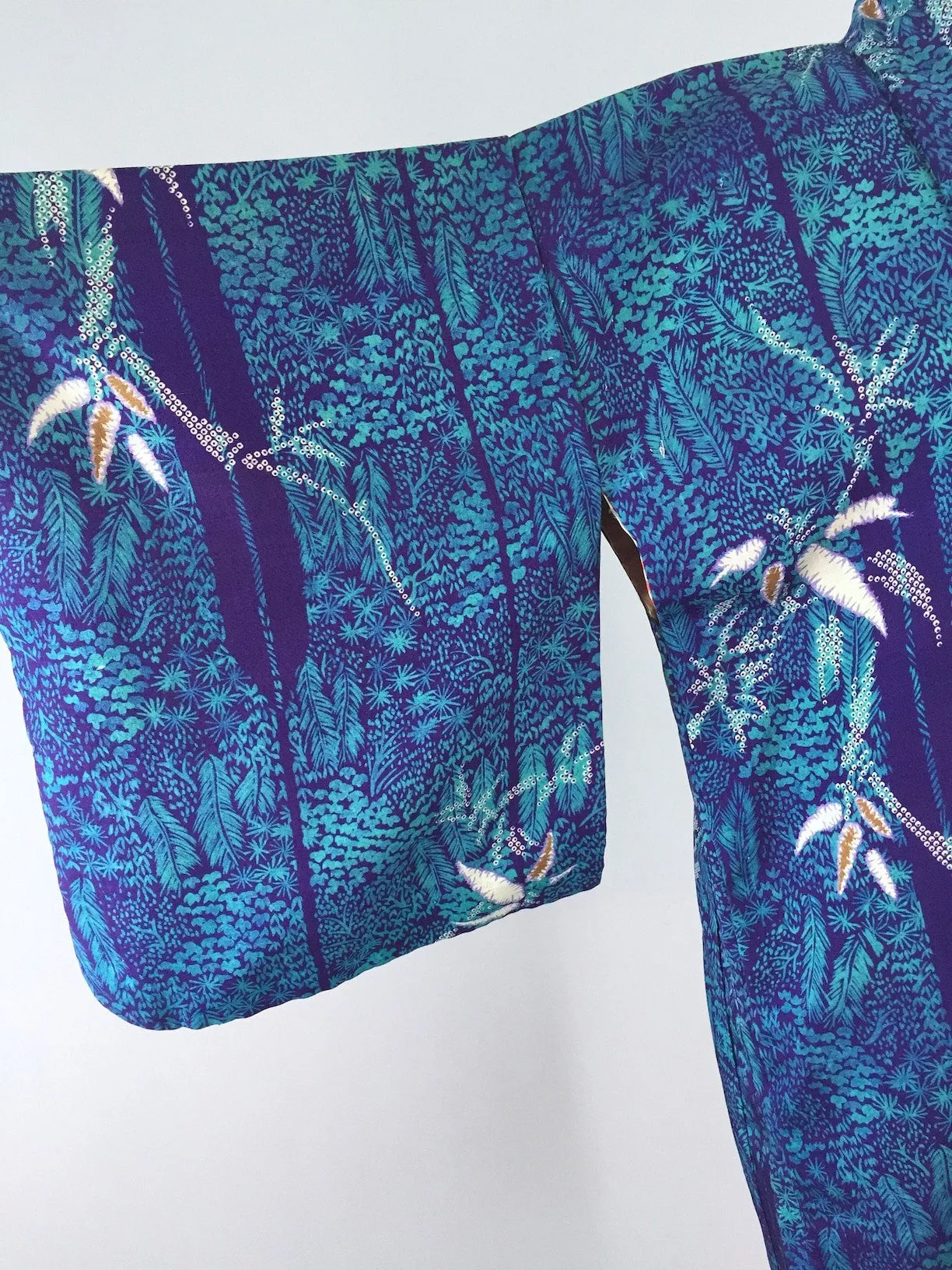 1940s Vintage Vintage Haori Kimono Cardigan / Blue Bamboo