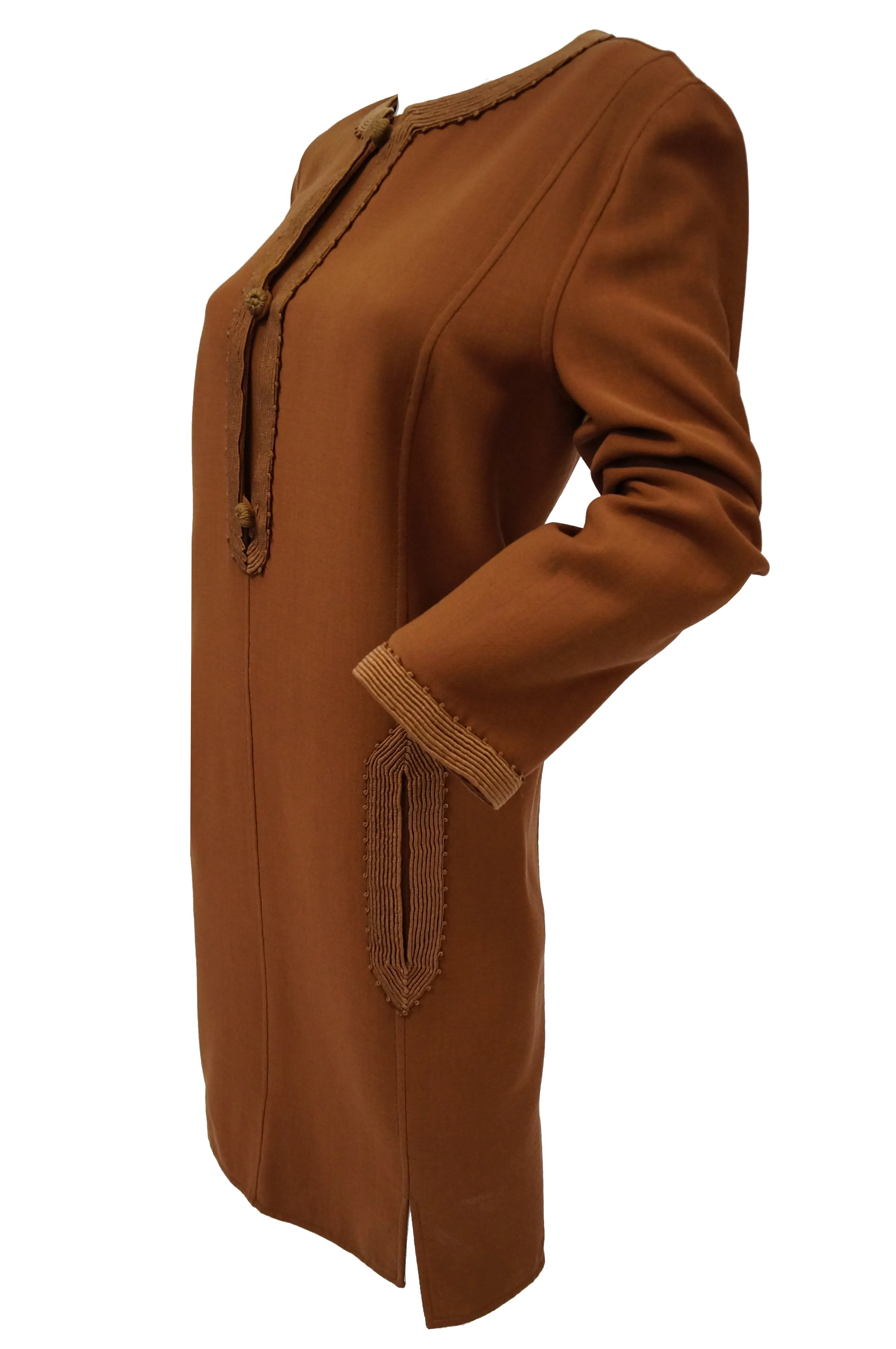 1980s Oscar de La Renta Saffron Kaftan Tunic Dress