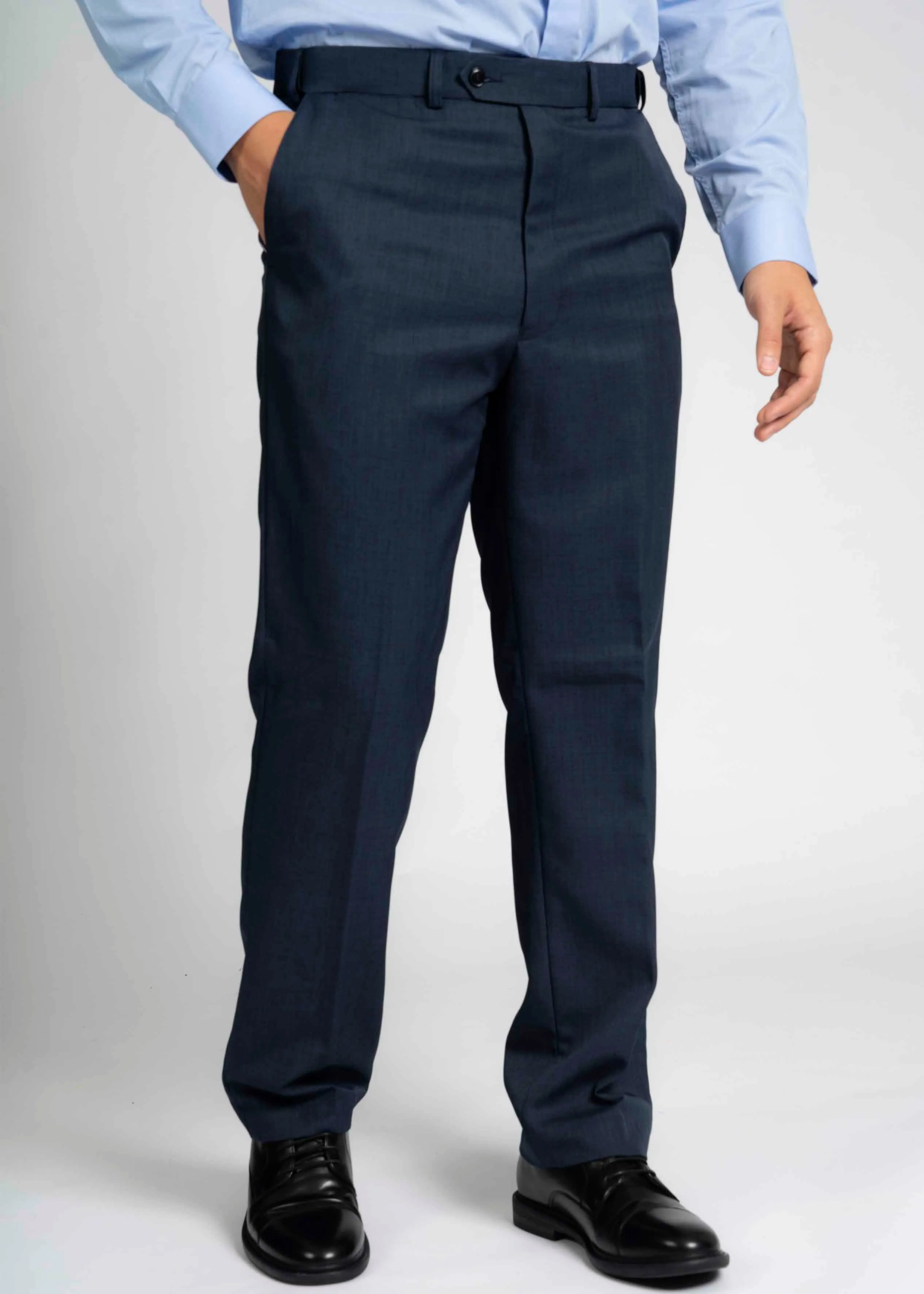 2 Pack Men's Smart VELCRO® Brand Fastening Trousers Bundle - Navy/Grey