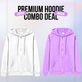 2 Pcs Premium Zipper Hoodie (1002)