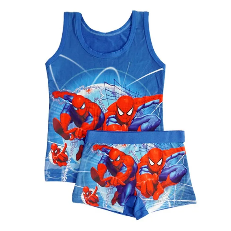 2019 summer Kids clothes boy spiderman set Children set girls elsa set girl Casual Milk Silk princess vest short Pants 7 styles