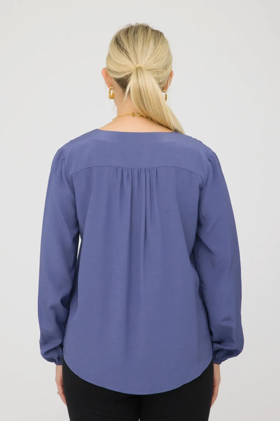 27" V-Neck Tunic with Balloon Sleeves