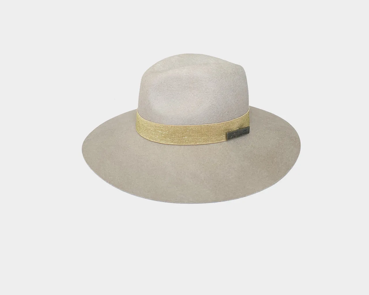 5 Fall Hat |Subtle Taupe & Gold 100% Wool Panama Style Hat - The Aspen