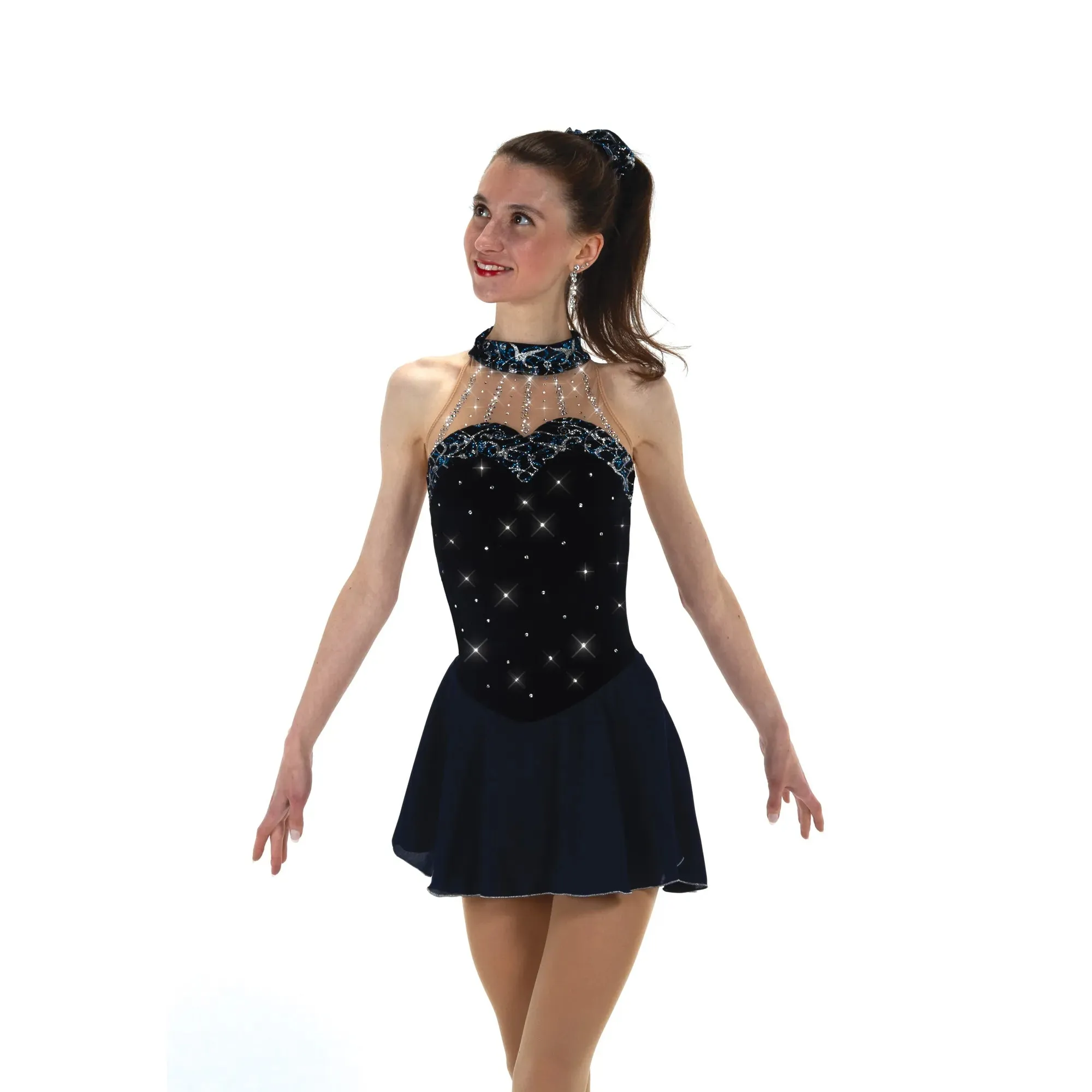 548 Figure Skating Crystal Strands Dress