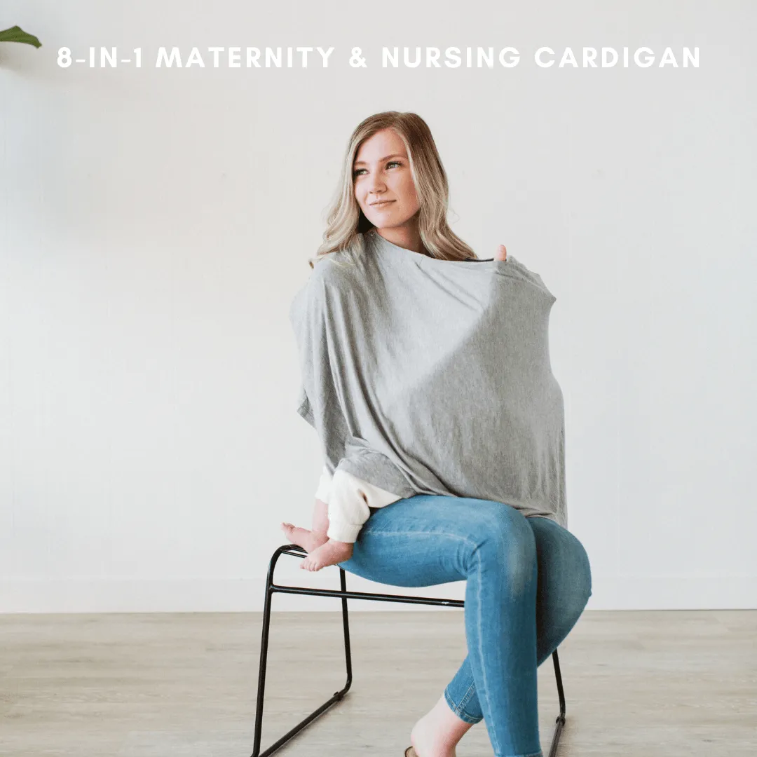 8-in-1 Maternity & Nursing Cardigan - Heather Gray