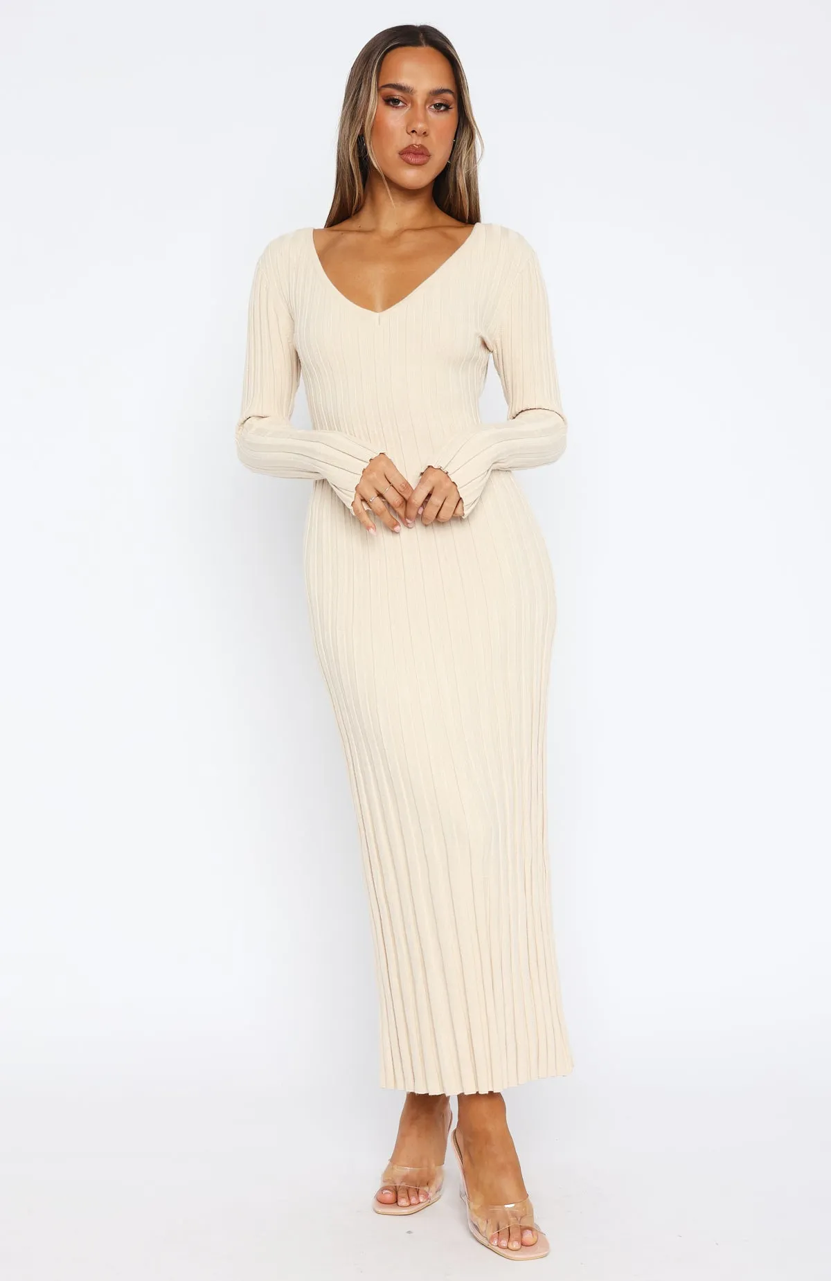 A New Direction Long Sleeve Maxi Dress Oat