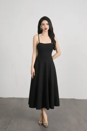 Adrienne Midi Dress in Black