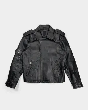 Alain Manoukian Brown Leather Biker Jacket 1990's