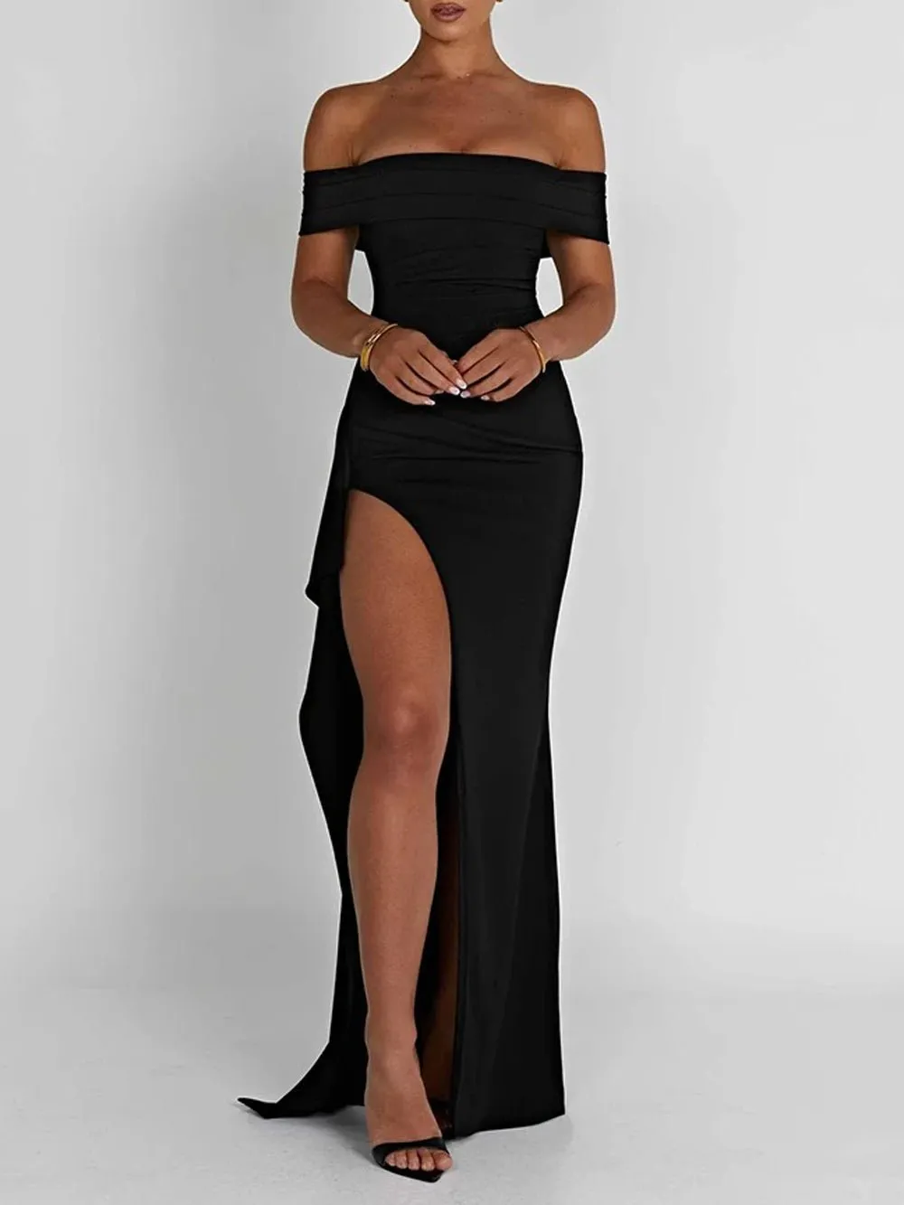 Alicia Off Shoulder Bodycon Maxi Dress