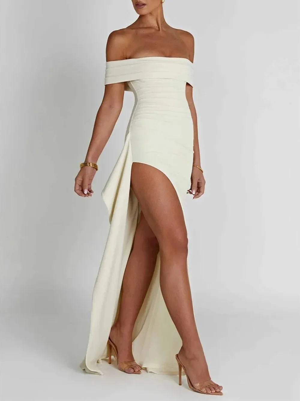 Alicia Off Shoulder Bodycon Maxi Dress