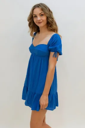 Alison Puff Sleeve Dress - Blue