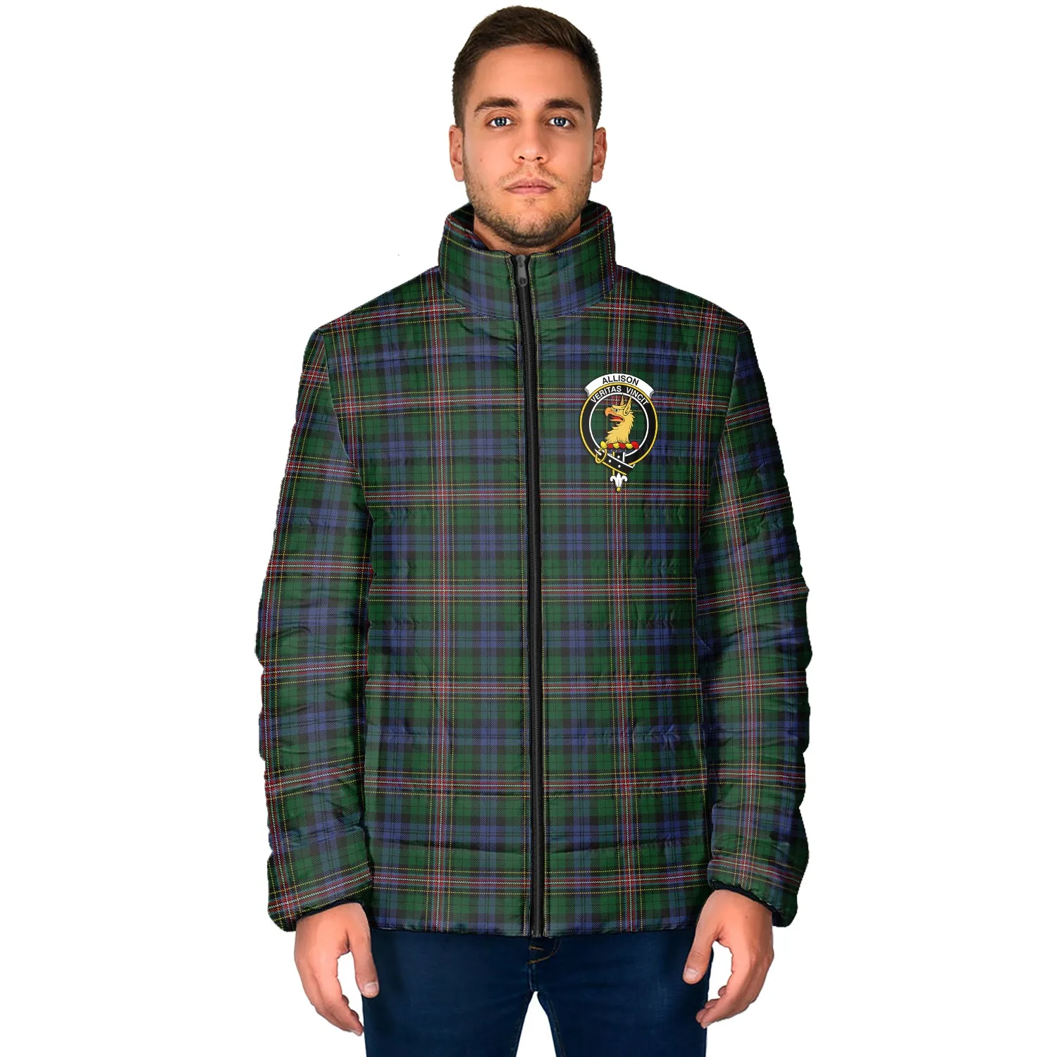 Allison Tartan Padded Jacket with Family Crest