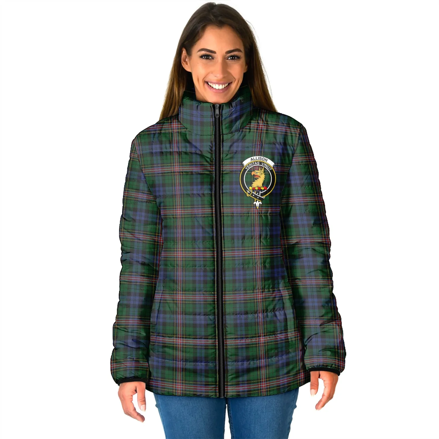 Allison Tartan Padded Jacket with Family Crest