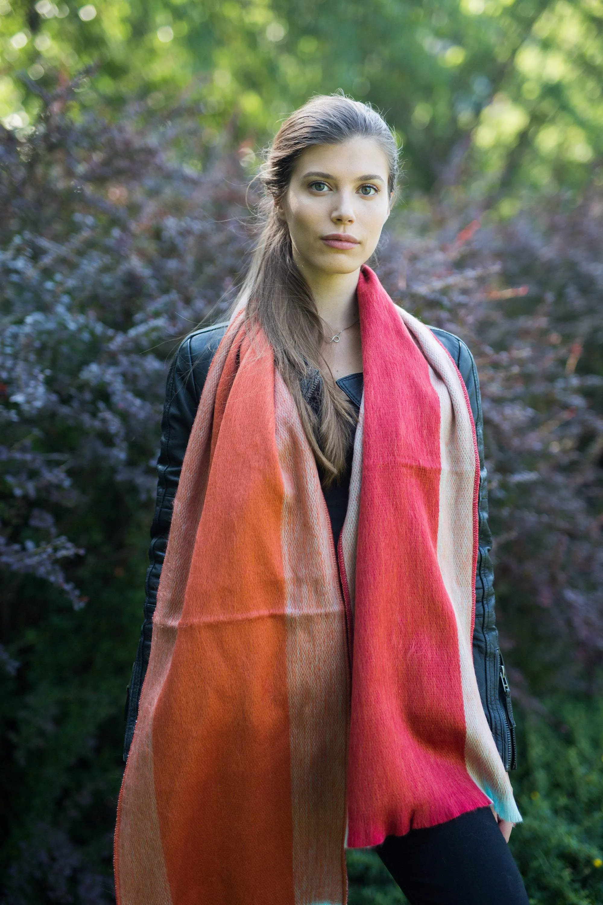 Alpaca Shawl Scarf - Burnt orange