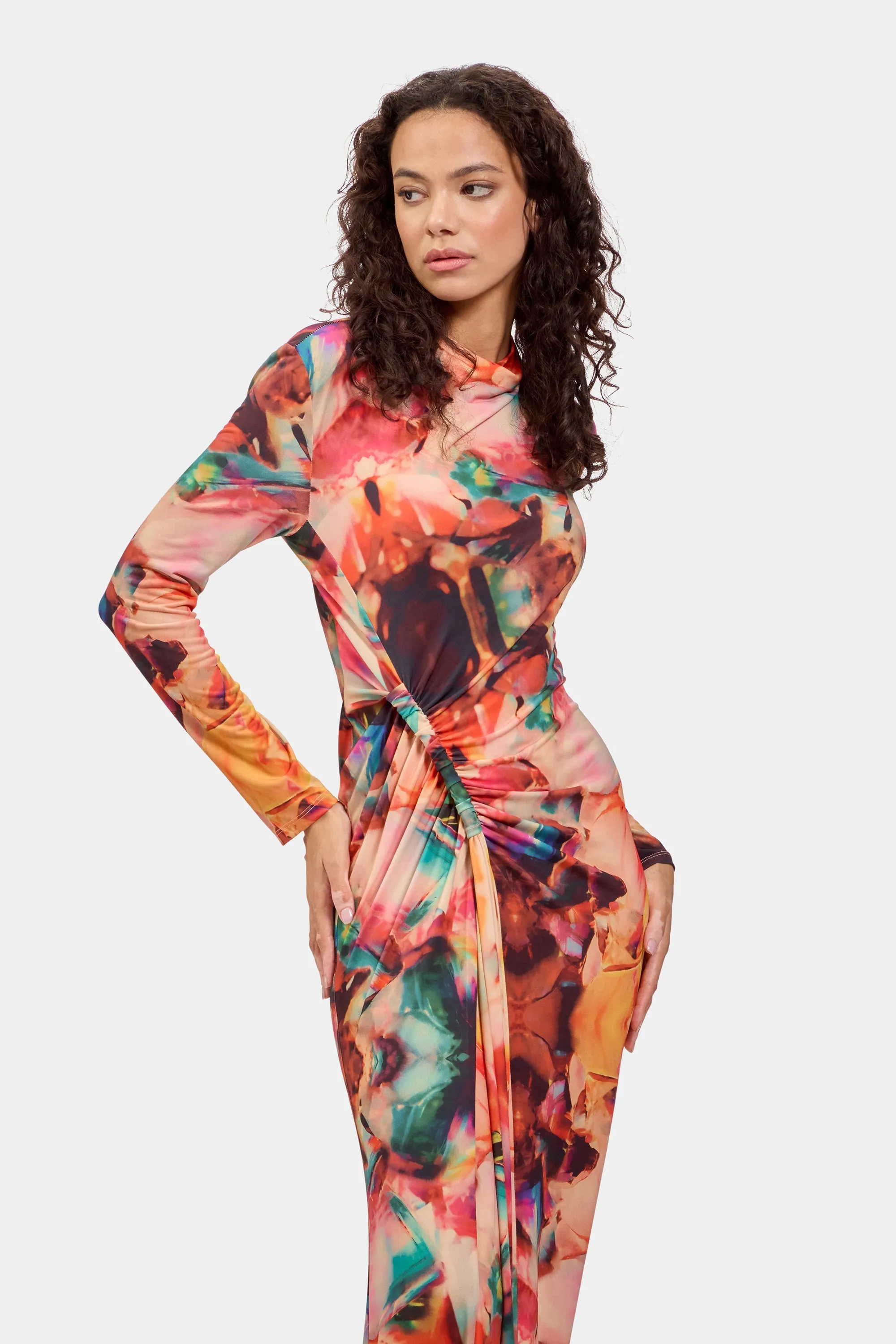 Amber Dress in Abstract Print