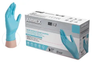 Ammex Nitrile Gloves Tbd-Gloves Nitrle Ammex Sm Disp Pfblue Smooth 100/Bx 10Bx/Cs