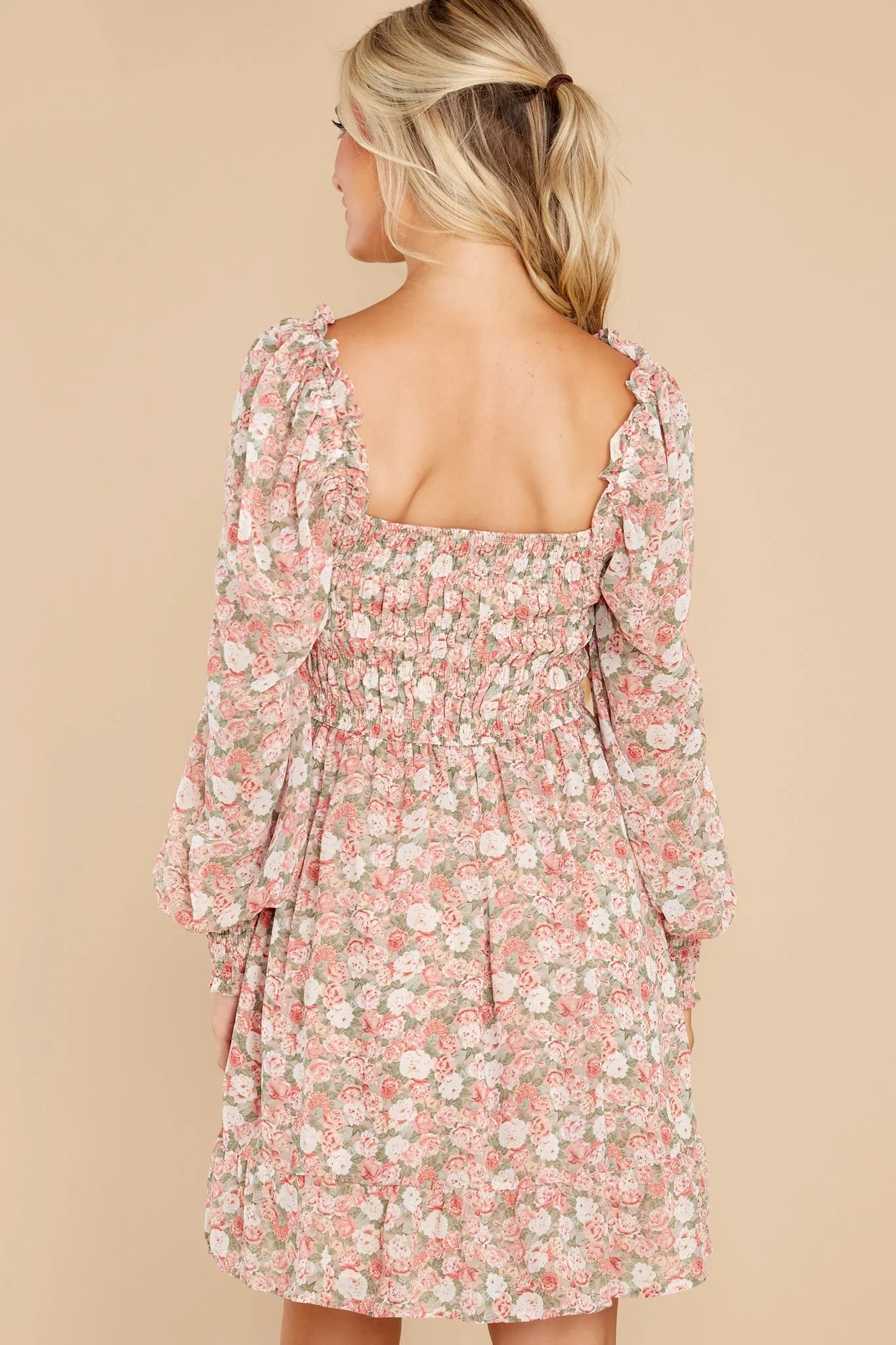 Among The Roses Blush Multi Floral Print Dress