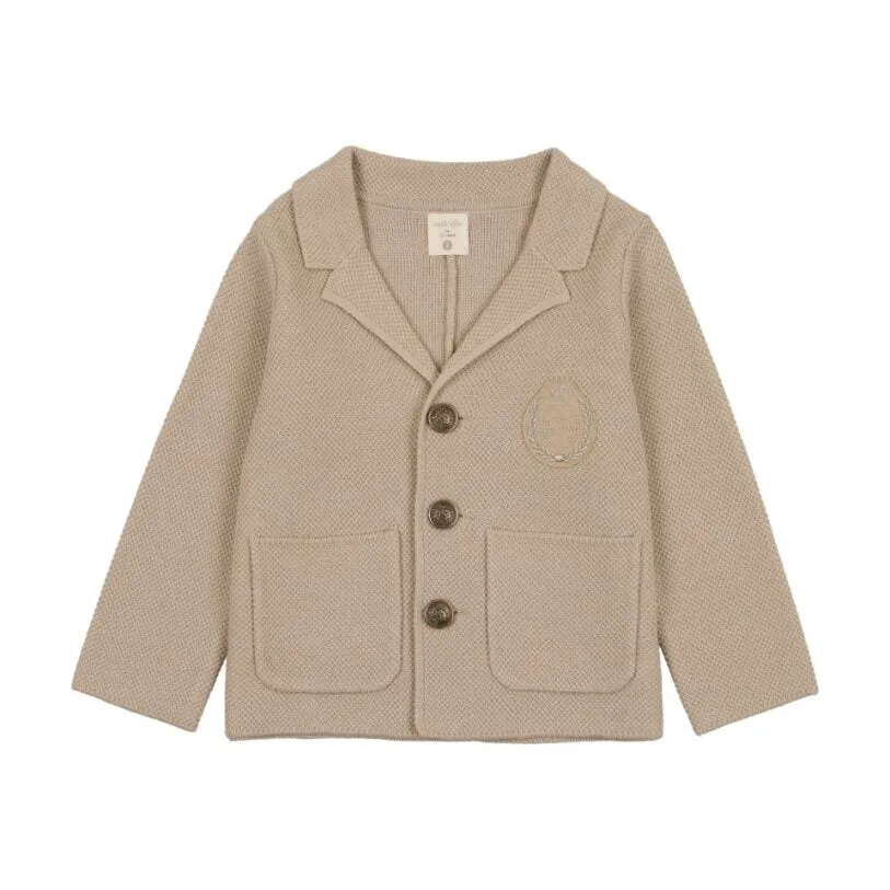 Analogie Taupe Crest Knit Blazer