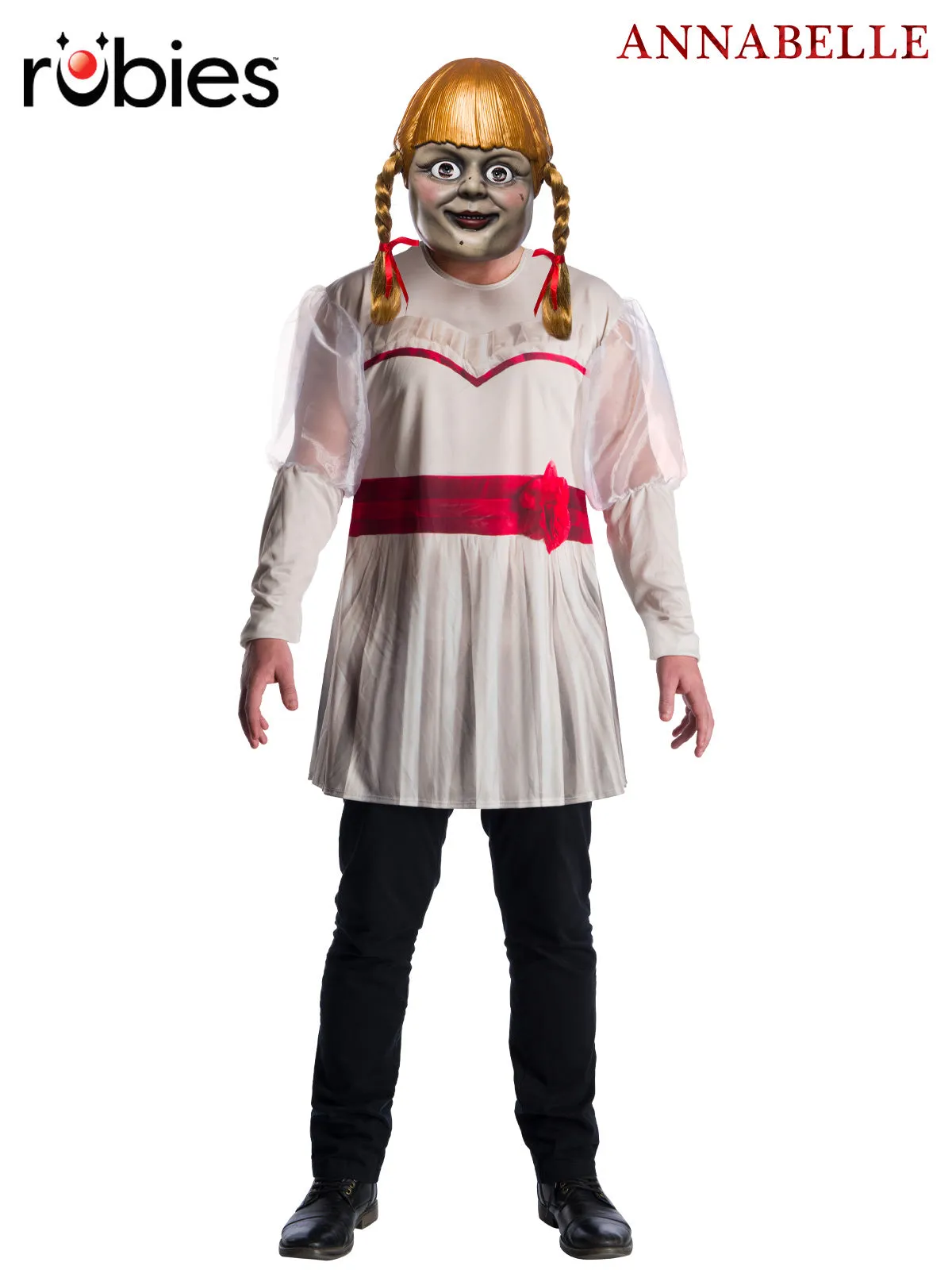 ANNABELLE COSTUME TOP AND MASK, ADULT