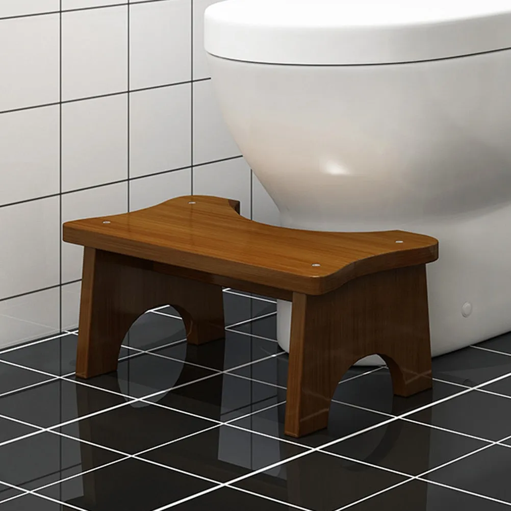 Anti-Slip Portable Wooden Step Squatty Potty Foot Stool for Bathrooms and Homes