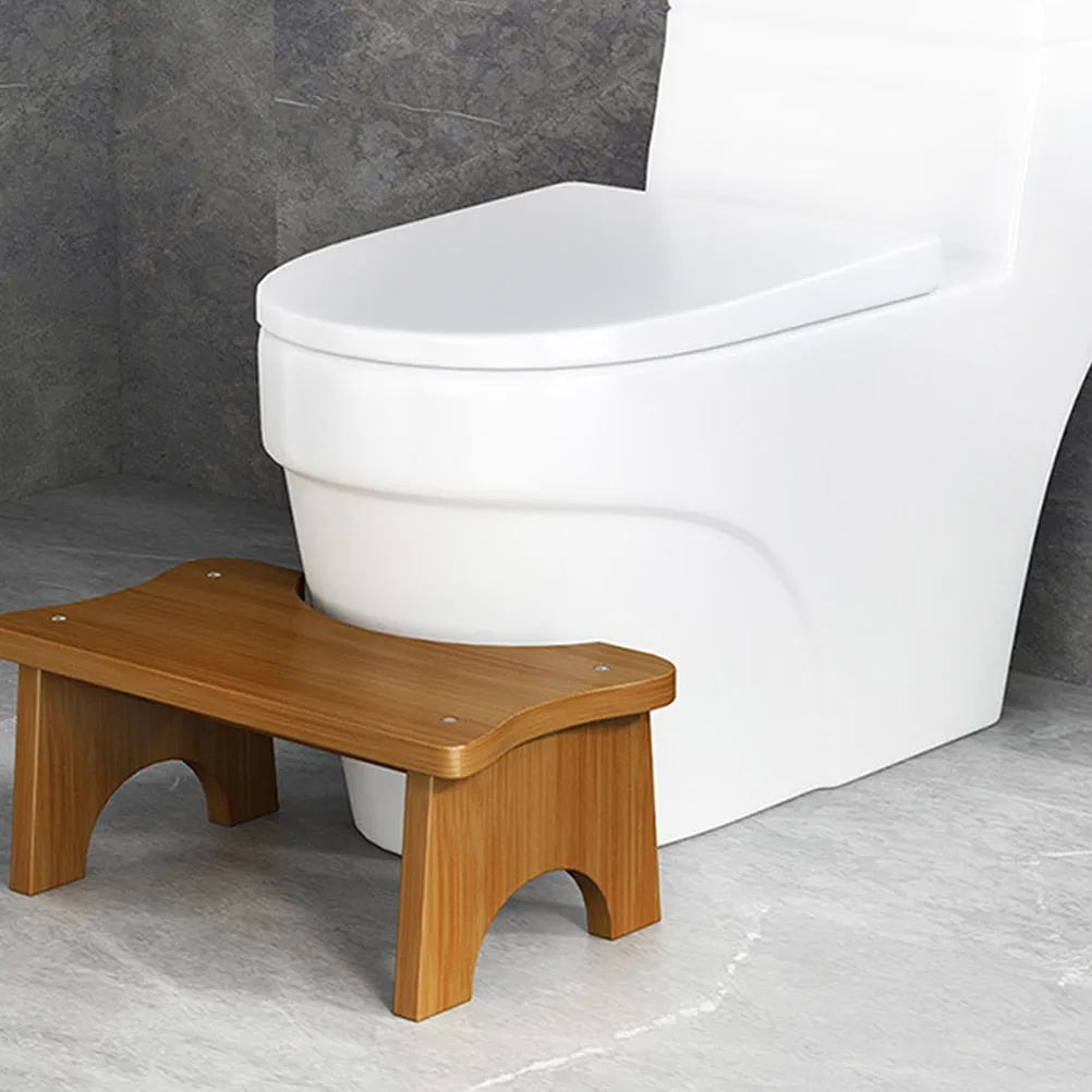 Anti-Slip Portable Wooden Step Squatty Potty Foot Stool for Bathrooms and Homes