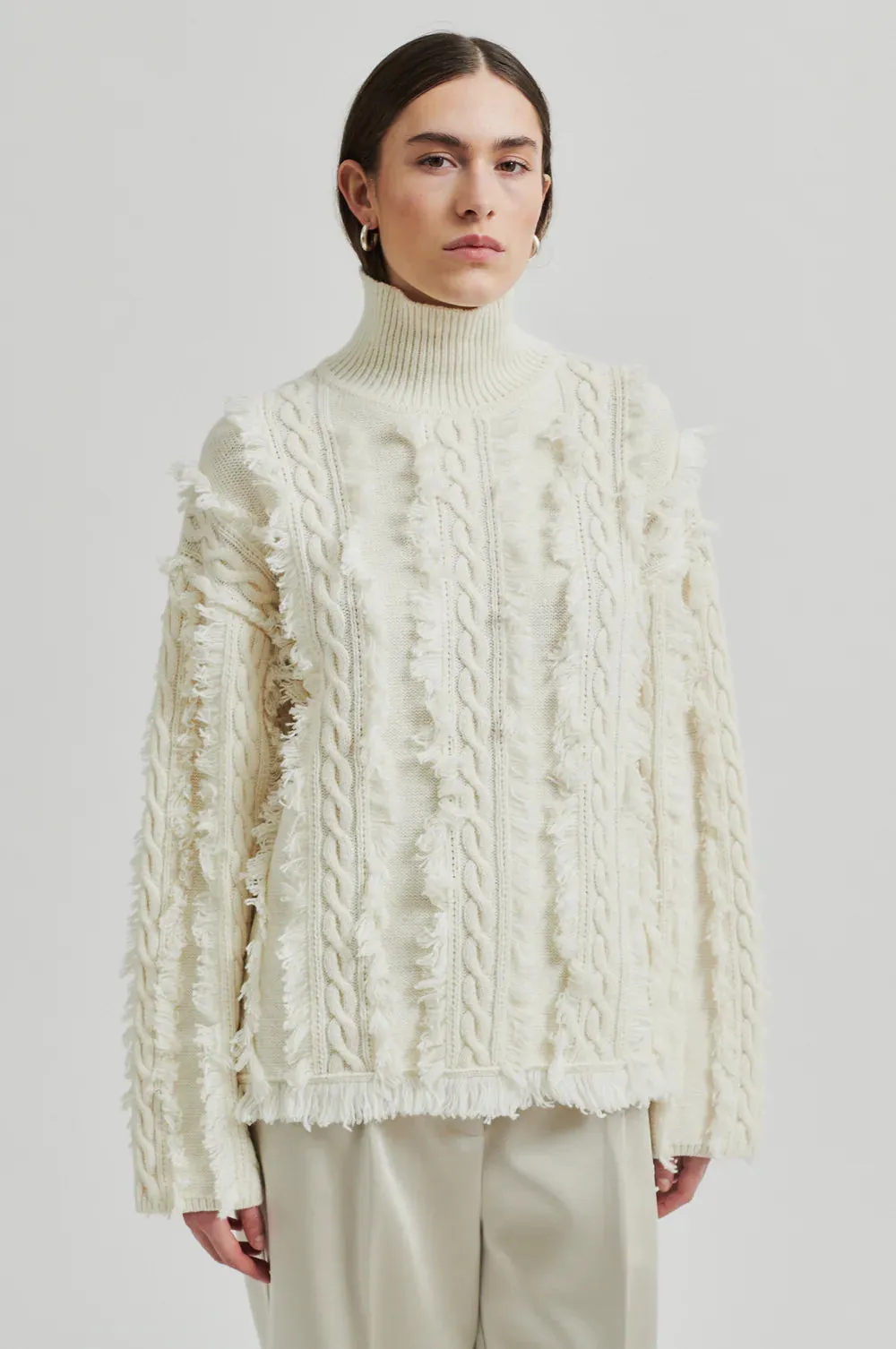 Authentic Knit T-Neck Eggnog