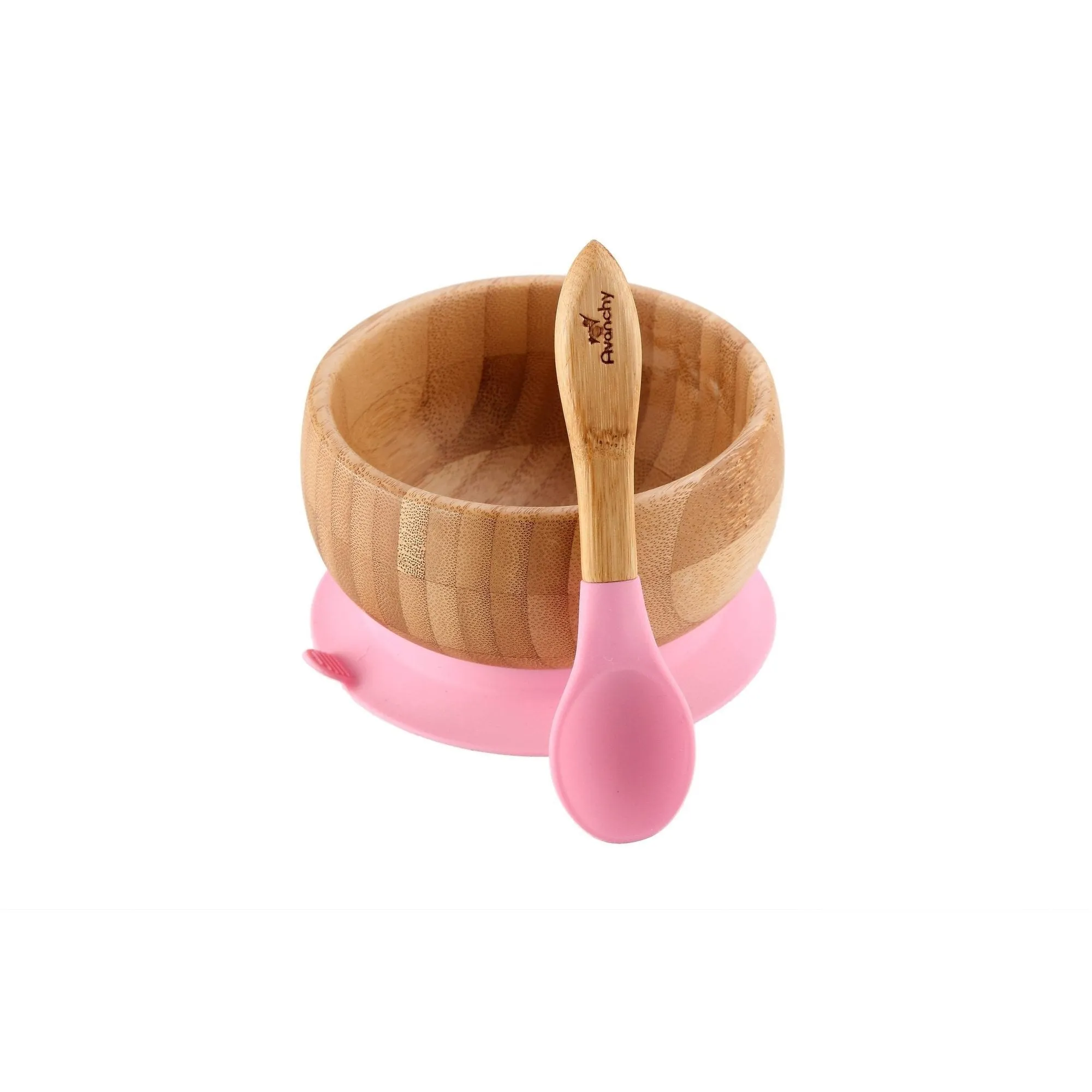 Avanchy Organic Bamboo Suction Baby Bowl   Spoon (For Baby Led Weaning BLW)