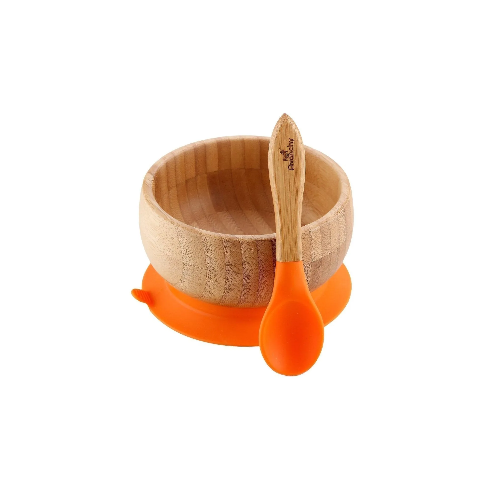 Avanchy Organic Bamboo Suction Baby Bowl   Spoon (For Baby Led Weaning BLW)