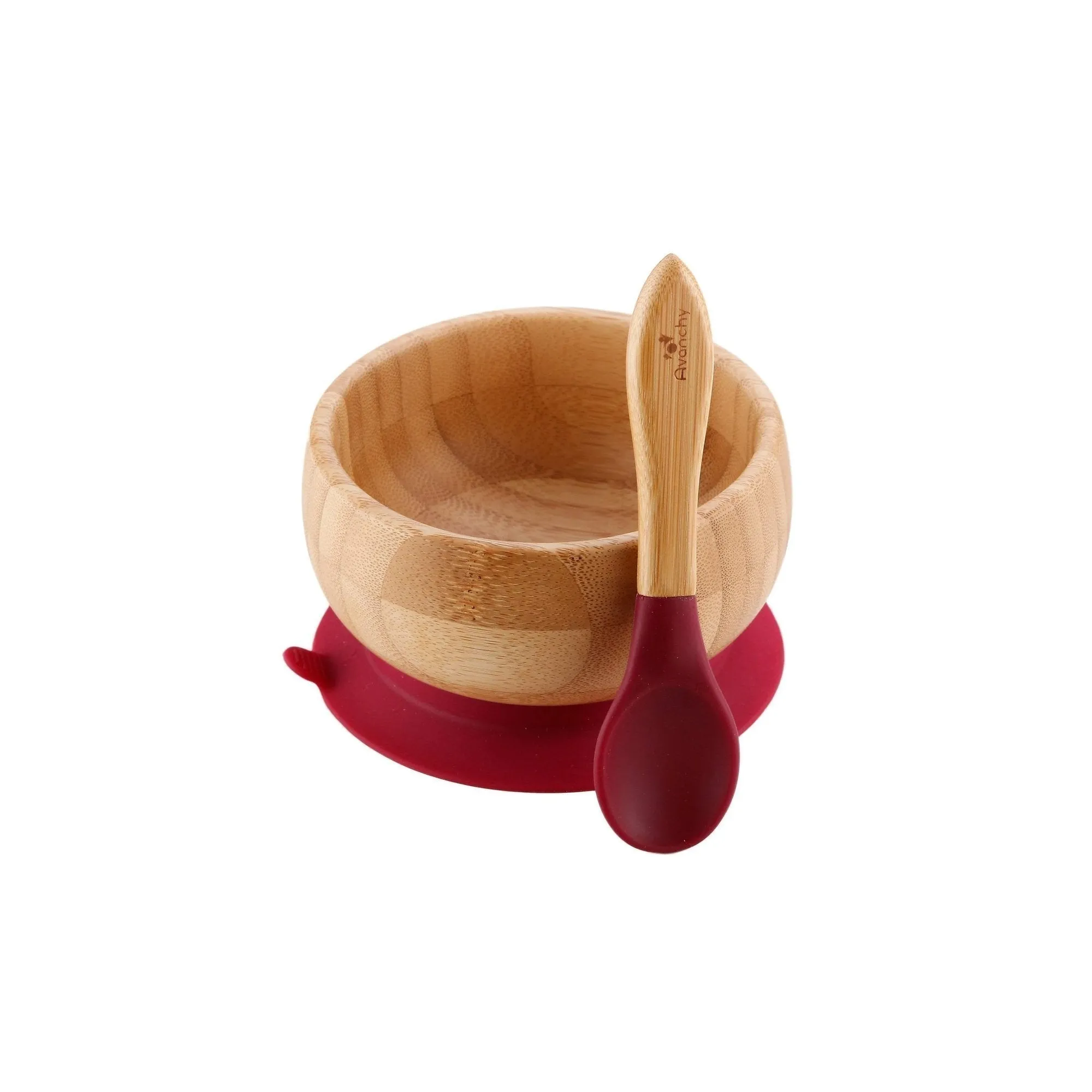 Avanchy Organic Bamboo Suction Baby Bowl   Spoon (For Baby Led Weaning BLW)