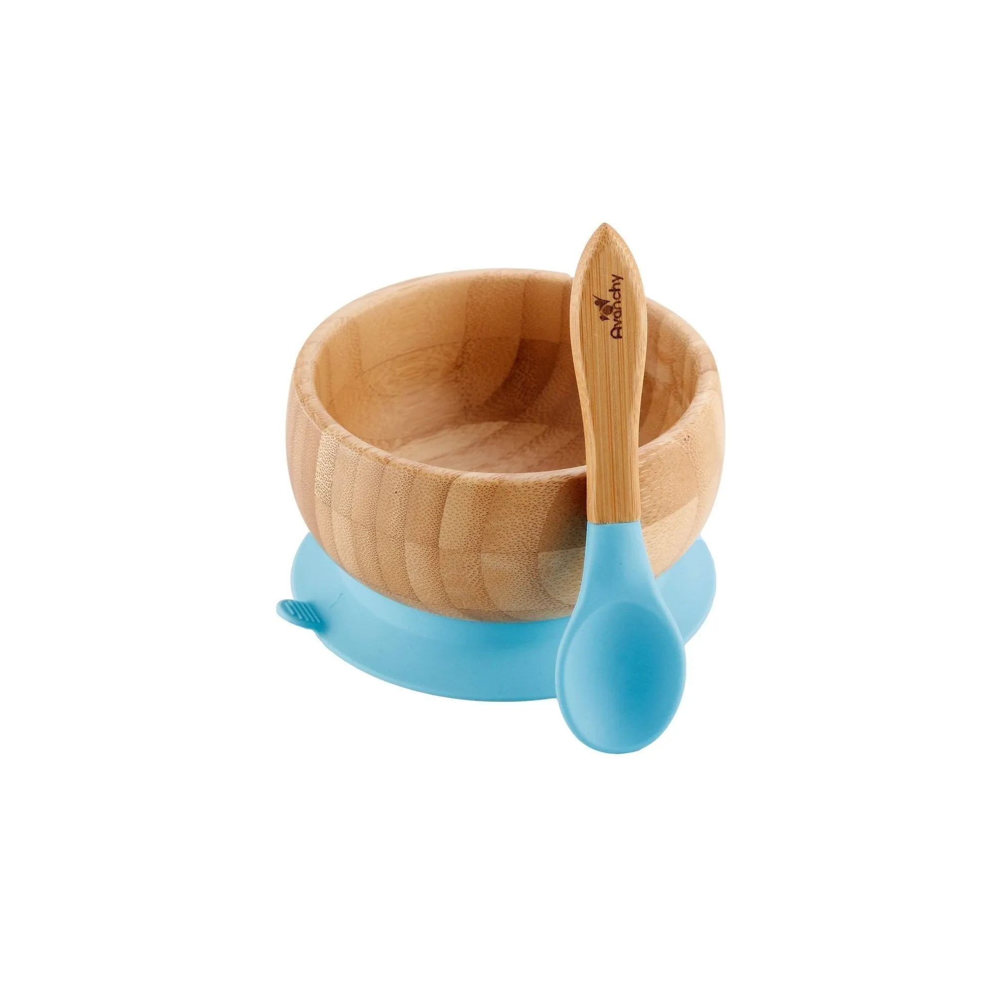 Avanchy Organic Bamboo Suction Baby Bowl   Spoon (For Baby Led Weaning BLW)