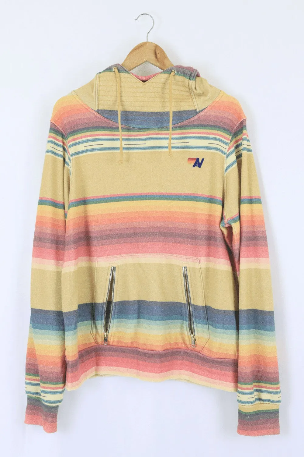 Aviator Nation Yellow Multi Coloured Jumper L