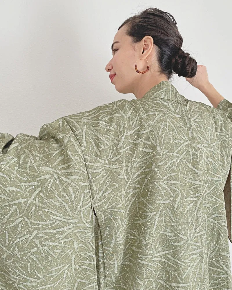 Bamboo leaves Haori Kimono Jacket