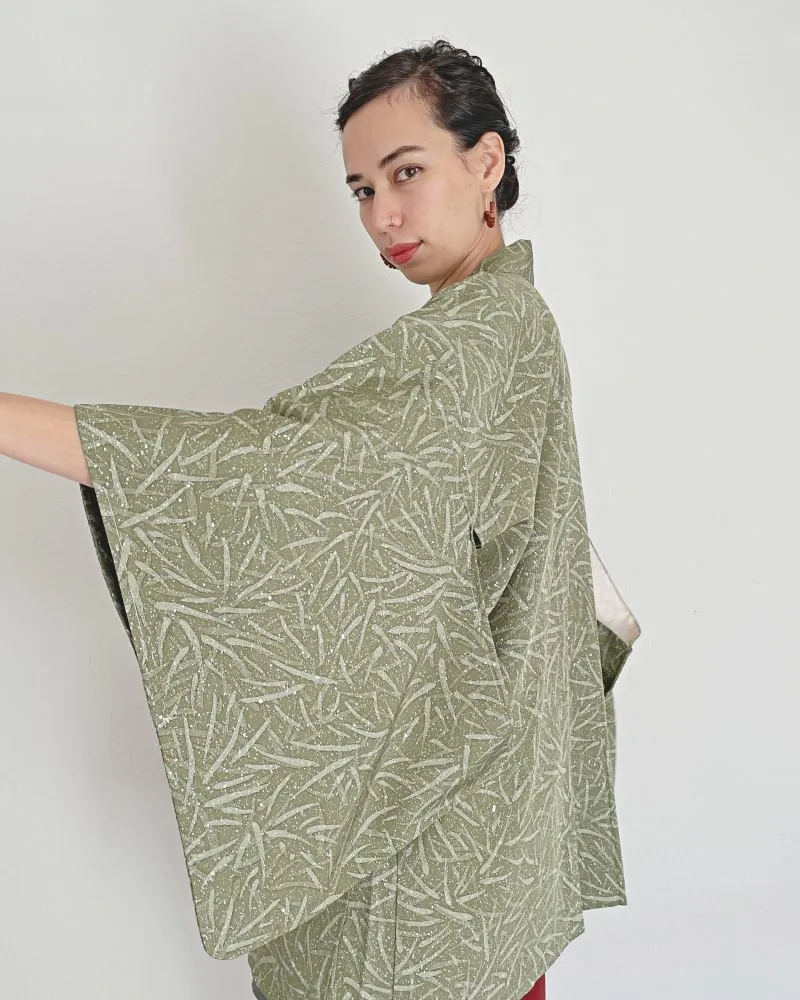 Bamboo leaves Haori Kimono Jacket