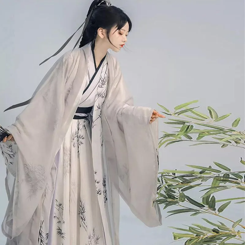 Bamboo Pattern Traditional Chinese Clothing Hanfu Dress