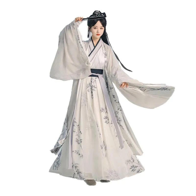 Bamboo Pattern Traditional Chinese Clothing Hanfu Dress