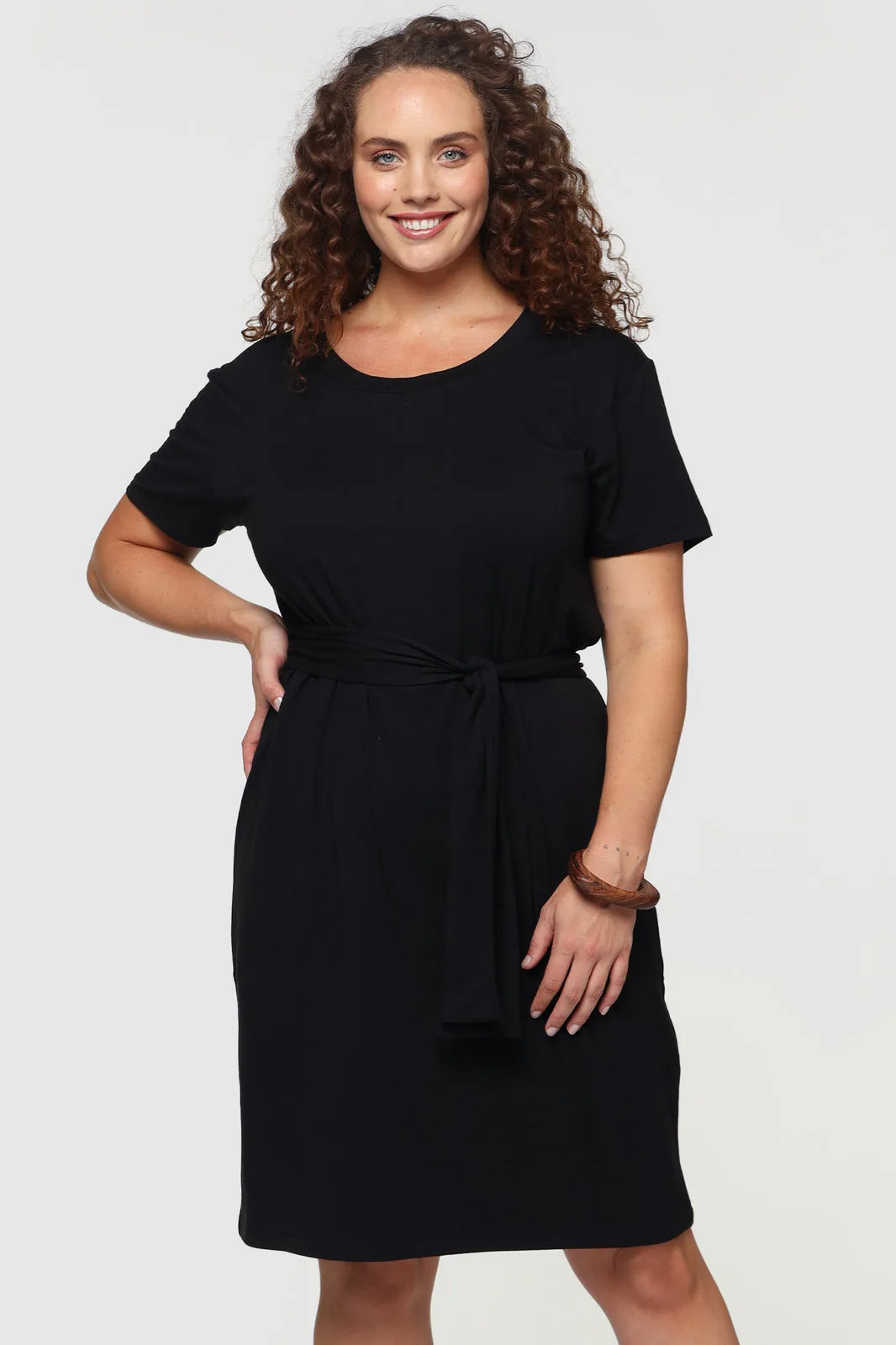 Bamboo T-Shirt Dress - Black