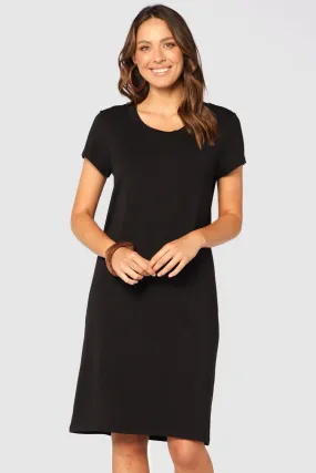 Bamboo T-Shirt Dress - Black