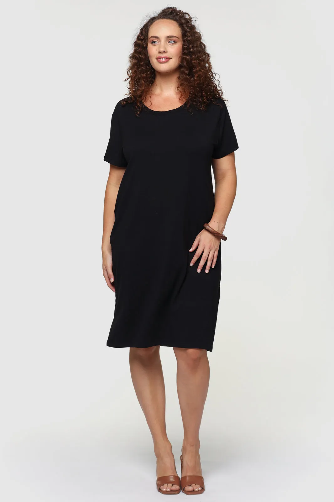 Bamboo T-Shirt Dress - Black