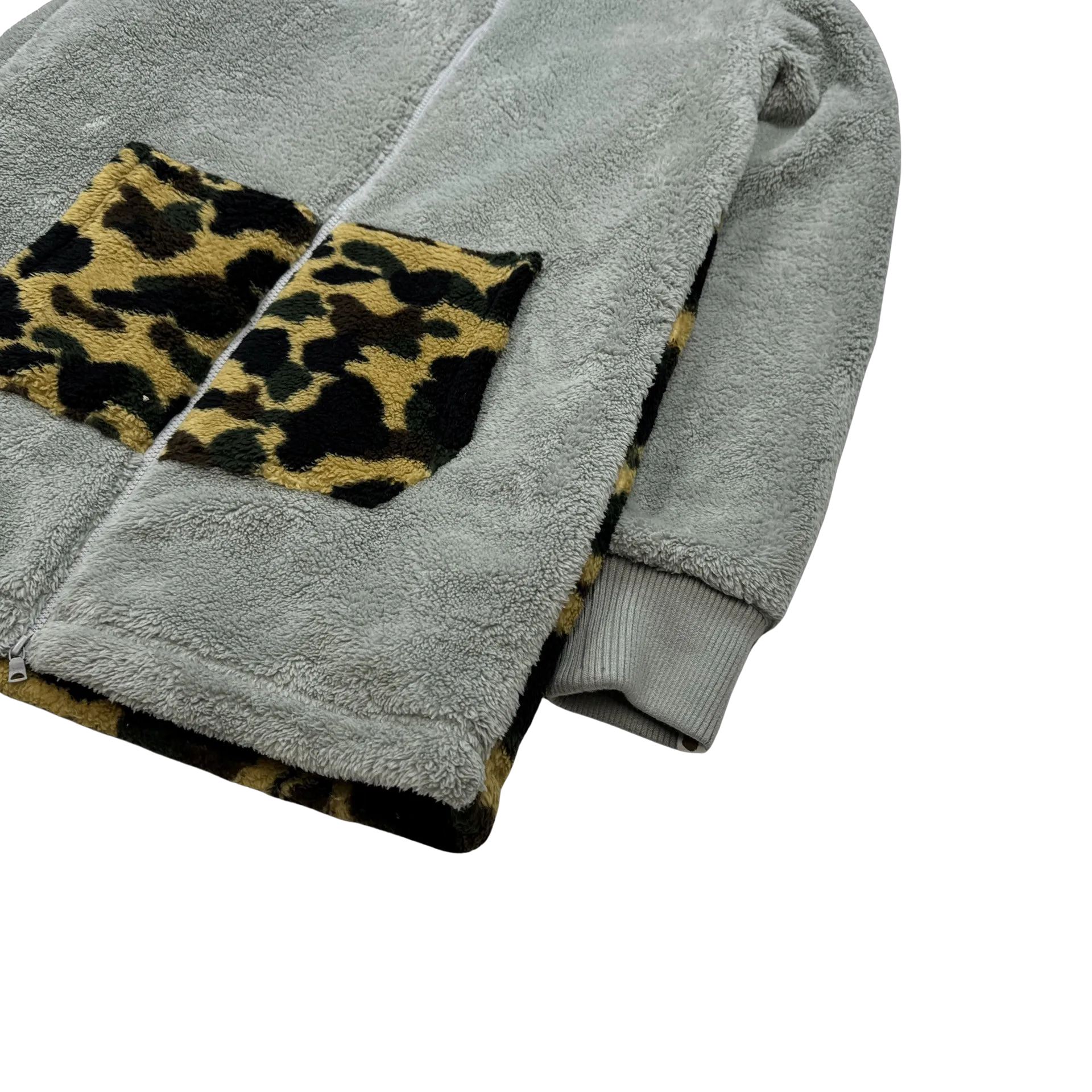 BAPE Fleece Pile Full Zipped Shark Hooded Jacket - XL