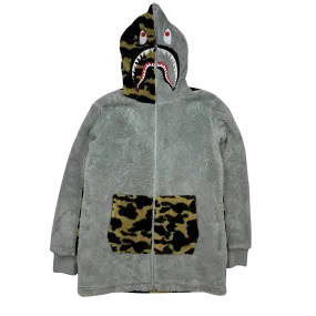 BAPE Fleece Pile Full Zipped Shark Hooded Jacket - XL