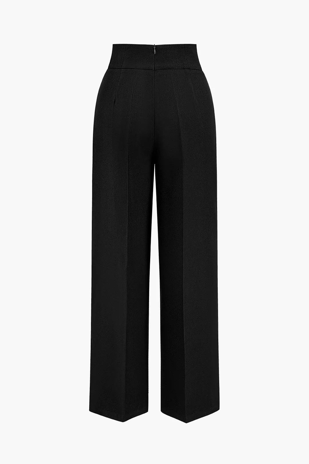 Basic High-Waisted Wide Leg Trousers