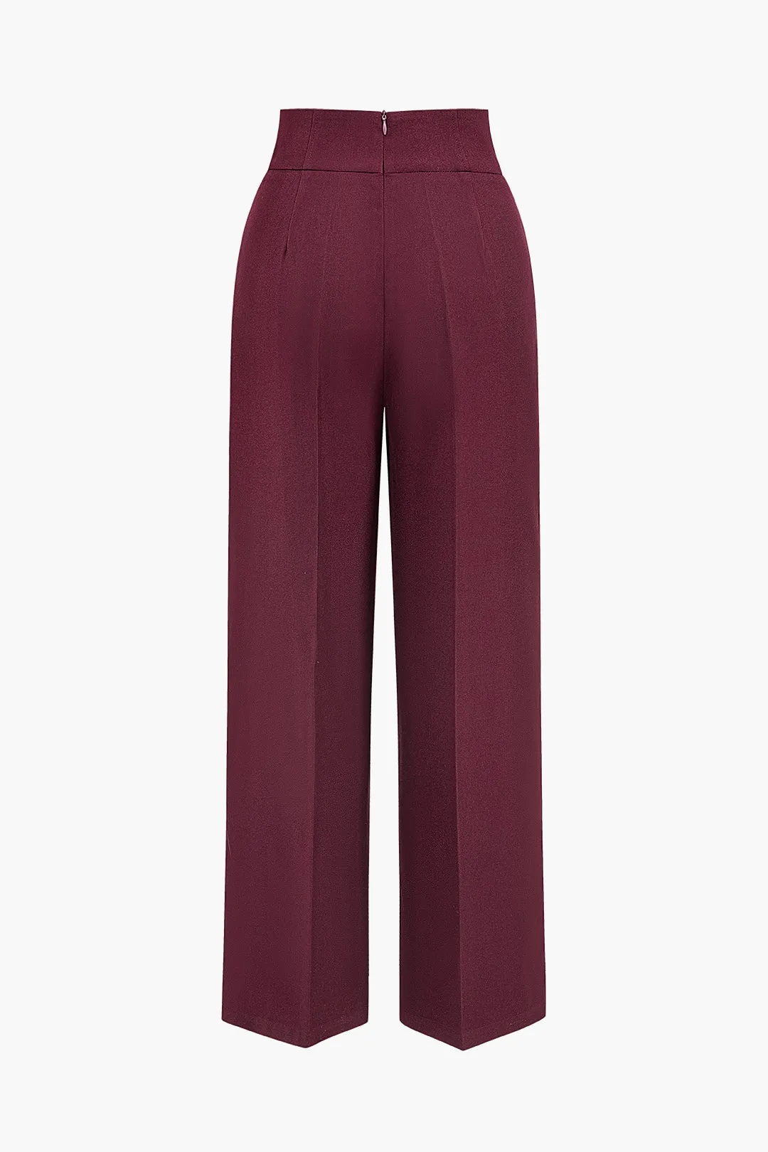 Basic High-Waisted Wide Leg Trousers