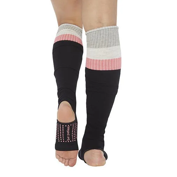 Be Patient Stirrup Grip Toeless Leg Warmers - Black Melon (Barre / Pilates)