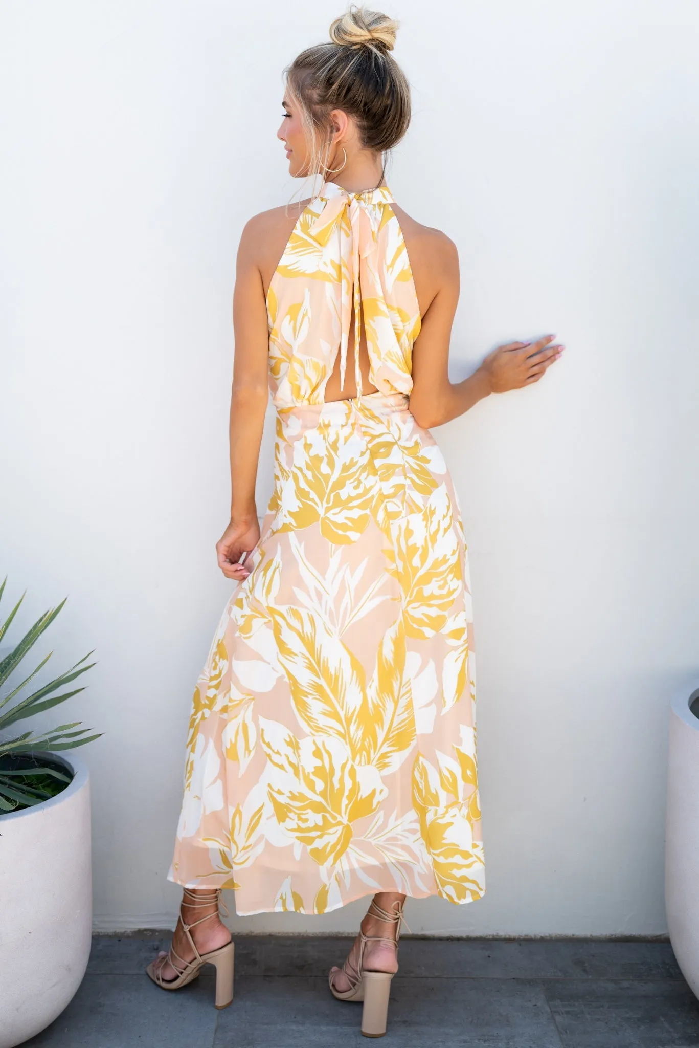 Beautiful Feelings Peach Multi Maxi Dress