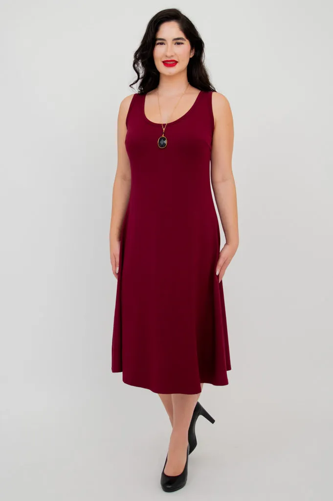 Becca Dress, Burgundy, Bamboo