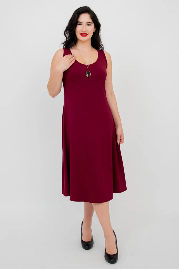 Becca Dress, Burgundy, Bamboo