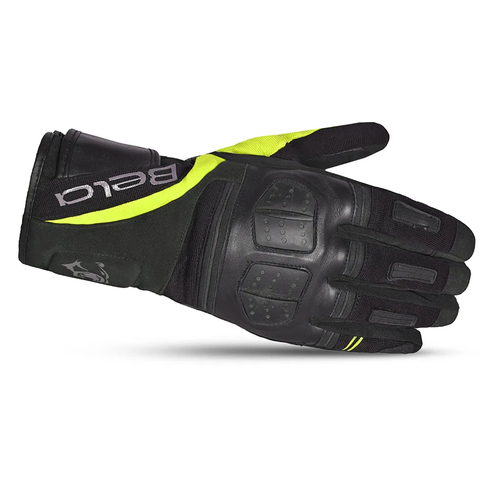 BELA Highway Winter Motorcycle Gloves Black Yellow Flou