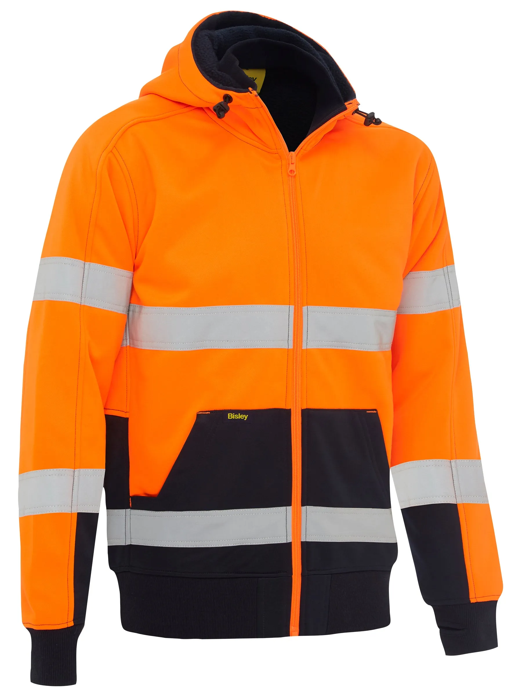 BK6988T Bisley Taped Hi Vis Fleece Hoodie With Sherpa Lining